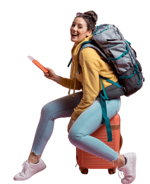 Char Dham Ki Yatra the best & affordable char dham packages official website of char dham ki yatra uttarakhand 9b25795e smiley woman posing her baggage 1
